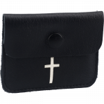 Rosenkranzetui mit Kreuz schwarz