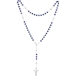 Rosenkranz mit blauen Perlmuttperlen Länge ca. 32 cm, Perlen rund, Ø 5 mm