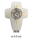 Autoplakette Christophorus in Kreuzform 