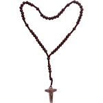 Rosenkranz mit roten Holzperlen Länge ca. 29 cm, Perlen rund, Ø 6 mm 