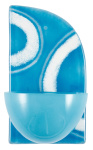 Weihwasserkessel aus Glas hellblau/weiß 