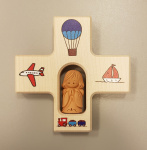 Kinderkreuz mit Tonengel "Flugzeug Schiff" 