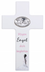 Kinderkreuz mit Silberelement "Mögen Engel dich begleiten" 