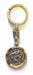Schlüsselanhänger Christophorus mit goldfarbenem Rand 