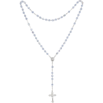 Rosenkranz mit transparenten Glasschliffperlen, aquamarin Länge ca. 46 cm, Perlen rund, Ø 6 mm