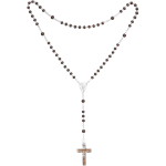 Rosenkranz mit braunen Holzperlen Länge ca. 32 cm, Perlen rund, Ø 5 mm