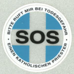 SOS-Aufkleber katholisch - außenklebend Ø 6 cm