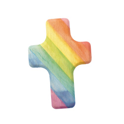 Handschmeichler Kreuz Regenbogen 