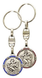 Schlüsselanhänger Christophorus mit farbigem Rand 