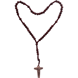Rosenkranz mit roten Holzperlen Länge ca. 29 cm, Perlen rund, Ø 6 mm 