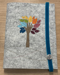 Gotteslobhülle Filz lichtgrau Hand-Baum 