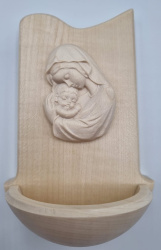 Weihwasserkessel "Madonna mit Kind" natur in Wellenform 
