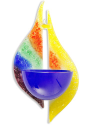 Weihwasserkessel aus Glas Regenbogen 