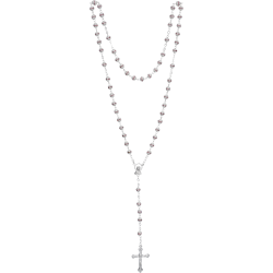 Rosenkranz mit bunten Kristallsteinchen Länge ca. 46 cm, Perlen rund, Ø 6 mm