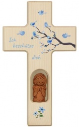 Kinderkreuz "Ich beschütze dich" blau 