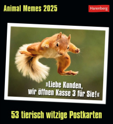 Animal Memes 2025 Postkartenkalender 