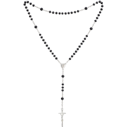 Rosenkranz mit schwarzen Holzperlen Länge ca. 32 cm, Perlen rund, Ø 4 mm