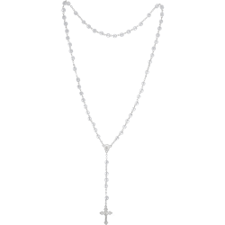 Rosenkranz mit transparenten Glasschliffperlen Länge ca. 46 cm, Perlen rund, Ø 6 mm