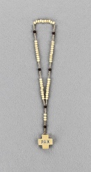 Rosenkranz mit Holzperlen natur Länge ca. 20 cm, Perlen rund, Ø 4 mm