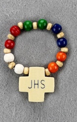 Fingerrosenkranz Holzperlen bunt 