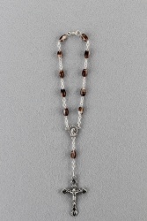 Autorosenkranz mit braunen Glasperlen 