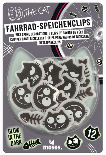 Fahrrad-Speichenclips Ed the Cat - Glow in the Dark 