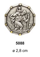 Autoplakette Christophorus mit Schraubenverzierung 