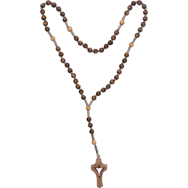 Rosenkranz mit Holzperlen aus finnischer Tanne Länge ca. 34 cm, Perlen rund, Ø 6 mm 