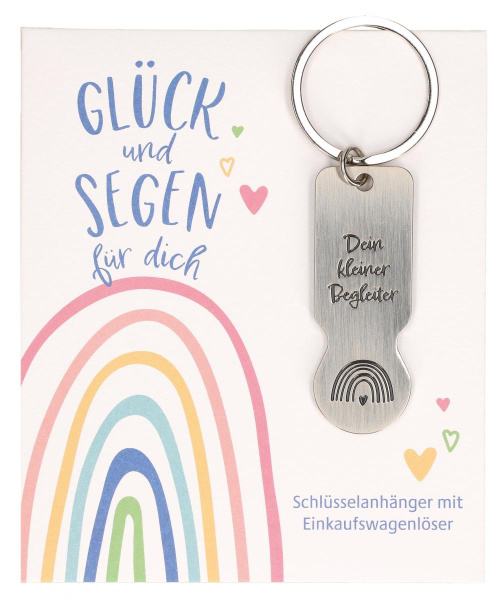 Schlüsselanhänger mit Einkaufswagenlöser Edelstahl 