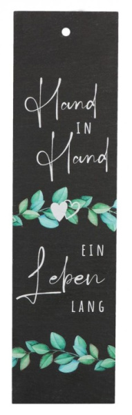 Schieferplatte "Hand in Hand ein Leben lang" 