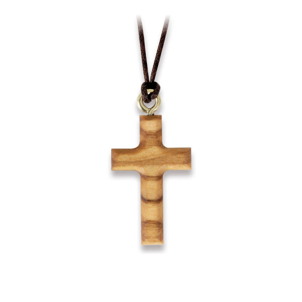 Halskette mit Kreuz-Anhänger aus Olivenholz 