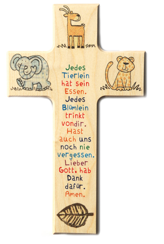 Kinderkreuz "Jedes Tierlein hat sein Essen" 