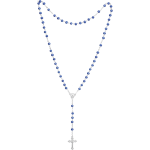 Rosenkranz mit blauen Wachsperlen Länge ca. 37 cm, Perlen rund, Ø 5 mm
