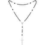Rosenkranz mit schwarzen Holzperlen Länge ca. 32 cm, Perlen rund, Ø 4 mm