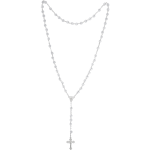Rosenkranz mit transparenten Glasschliffperlen Länge ca. 46 cm, Perlen rund, Ø 6 mm